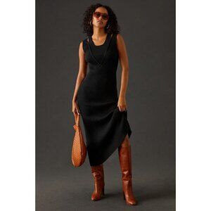NWT Anthropologie Favorite Daughter Gemini Dress M $298 Black Cashmere Blend